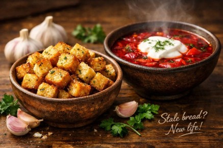 Спасаем черствый хлеб: идеальные рецепты для хрустящих гренок с чесноком