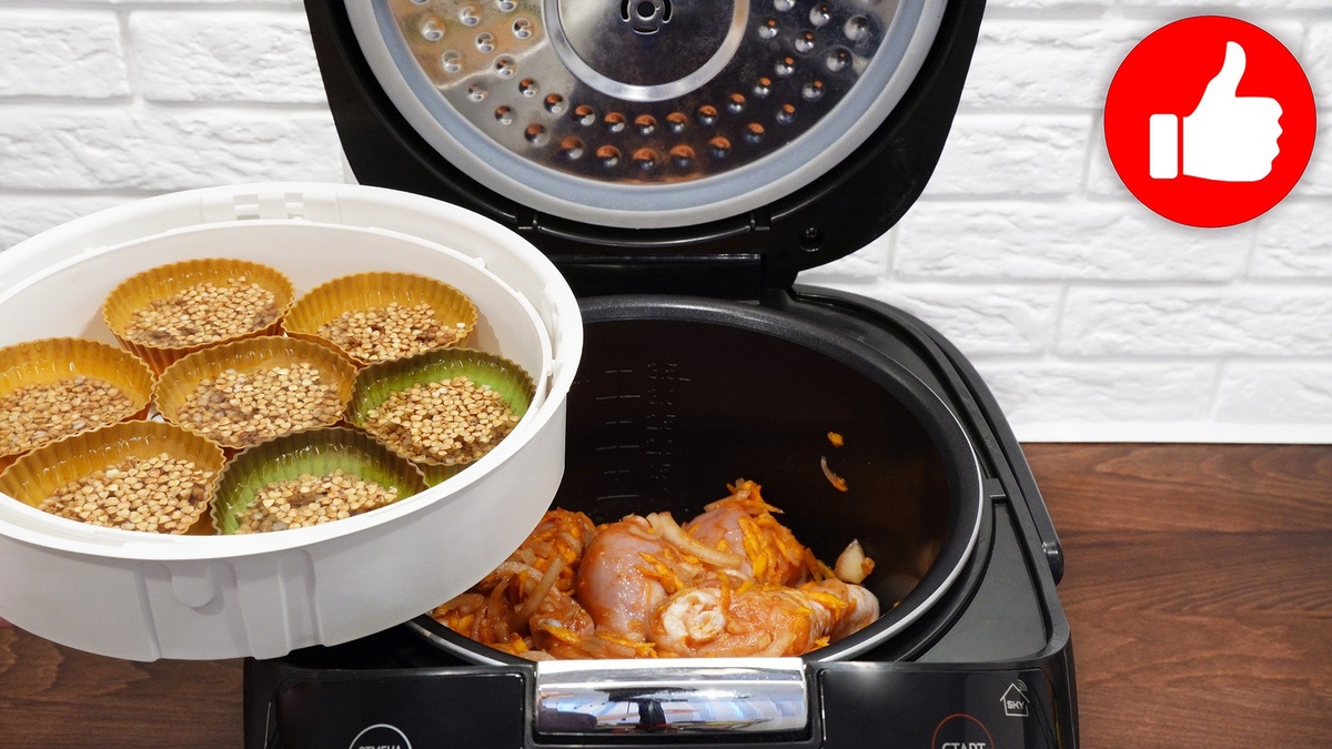 Вкусный и полезный обед: курица с овощами и гречкой в мультиварке