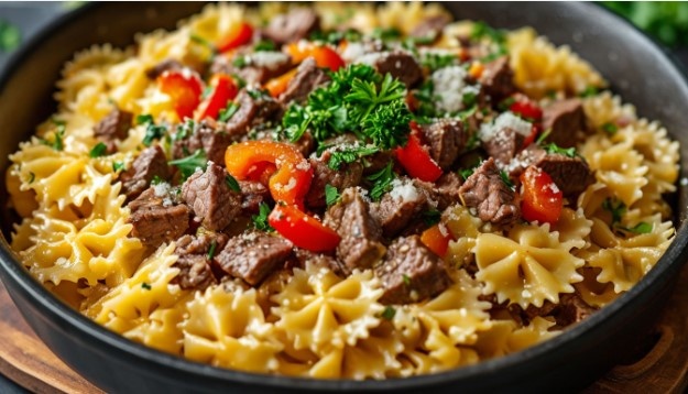 Фарфалле с телятиной: простой рецепт для быстрого ужина