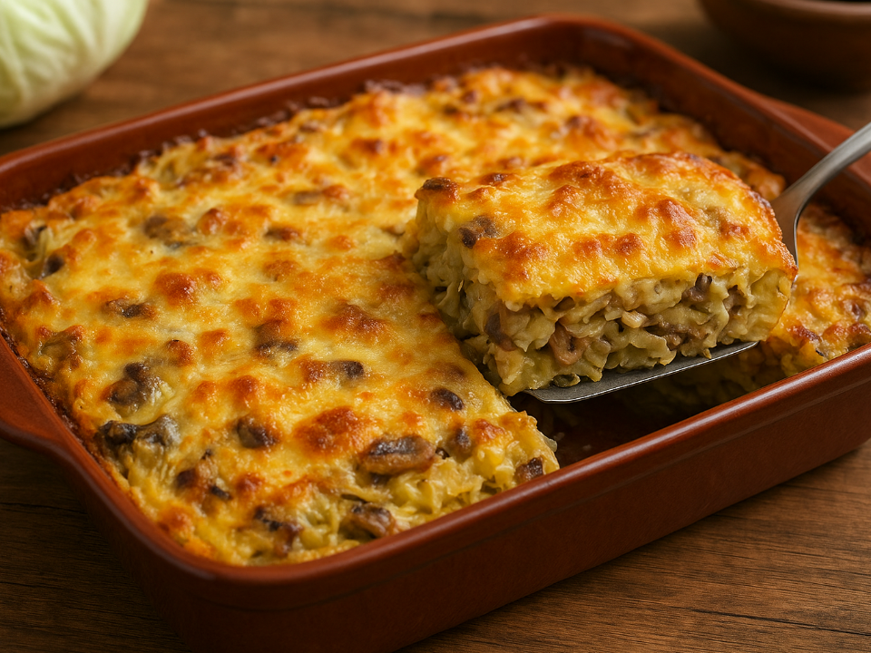 Ужинаем с удовольствием: простая запеканка из капусты и грибов