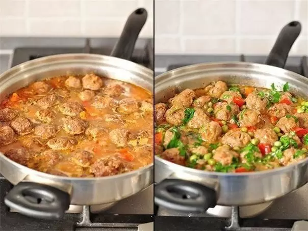 Сытное овощное рагу с нежными фрикадельками